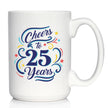 Cheers to Years - Anniversary Party Cups & Decor - Engraved Glasses & Color Ceramic Coffee Mugs