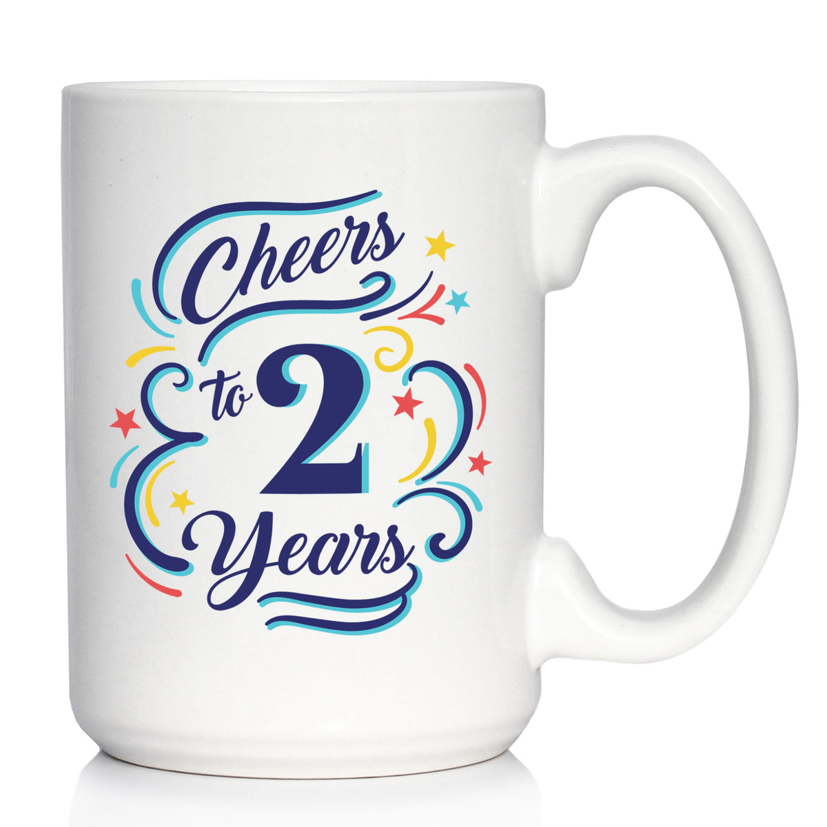 Cheers to Years - Anniversary Party Cups &amp; Decor - Engraved Glasses &amp; Color Ceramic Coffee Mugs