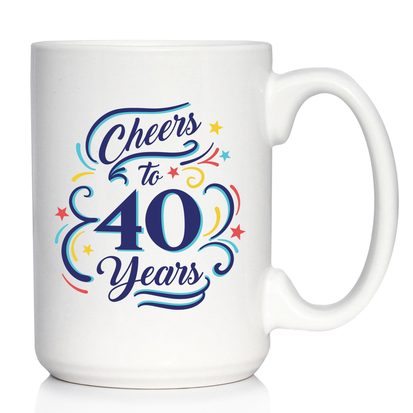 Cheers to Years - Anniversary Party Cups & Decor - Engraved Glasses & Color Ceramic Coffee Mugs