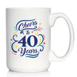 Cheers to Years - Anniversary Party Cups & Decor - Engraved Glasses & Color Ceramic Coffee Mugs