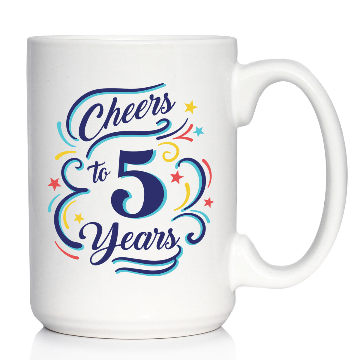 Cheers to Years - Anniversary Party Cups &amp; Decor - Engraved Glasses &amp; Color Ceramic Coffee Mugs