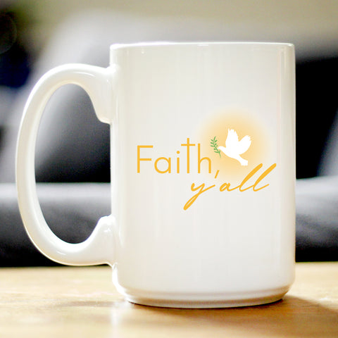 Faith Y'all Coffee Mug Christianity Gifts for Christians White Ceramic Coffee Cup