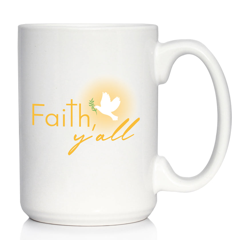 Faith Y'all Coffee Mug Christianity Gifts for Christians White Ceramic Coffee Cup