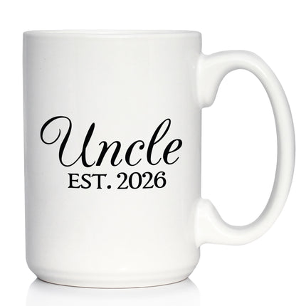 Uncle Est 2026 - Coffee Mug - New Uncle Gift for First Time Uncles - Decorative White Ceramic Coffee Cup