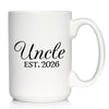 Uncle Est 2026 - Coffee Mug - New Uncle Gift for First Time Uncles - Decorative White Ceramic Coffee Cup