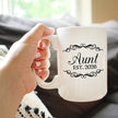 Aunt Est 2026 - Coffee Mug - New Aunt Gift for First Time Aunts - Decorative White Ceramic Coffee Cup