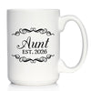 Aunt Est 2026 - Coffee Mug - New Aunt Gift for First Time Aunts - Decorative White Ceramic Coffee Cup