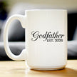 Godfather Est 2026 - Coffee Mug - New Godfather Gift for First Time Godparents - Decorative White Ceramic Coffee Cup