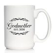 Godmother Est 2026 - Coffee Mug - New Godmother Gift for First Time Godparents - Decorative White Ceramic Coffee Cup