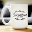 Grandma Est 2026 - Coffee Mug - New Grandmother Gift for First Time Grandparents - Decorative White Ceramic Coffee Cup