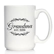 Grandma Est 2026 - Coffee Mug - New Grandmother Gift for First Time Grandparents - Decorative White Ceramic Coffee Cup