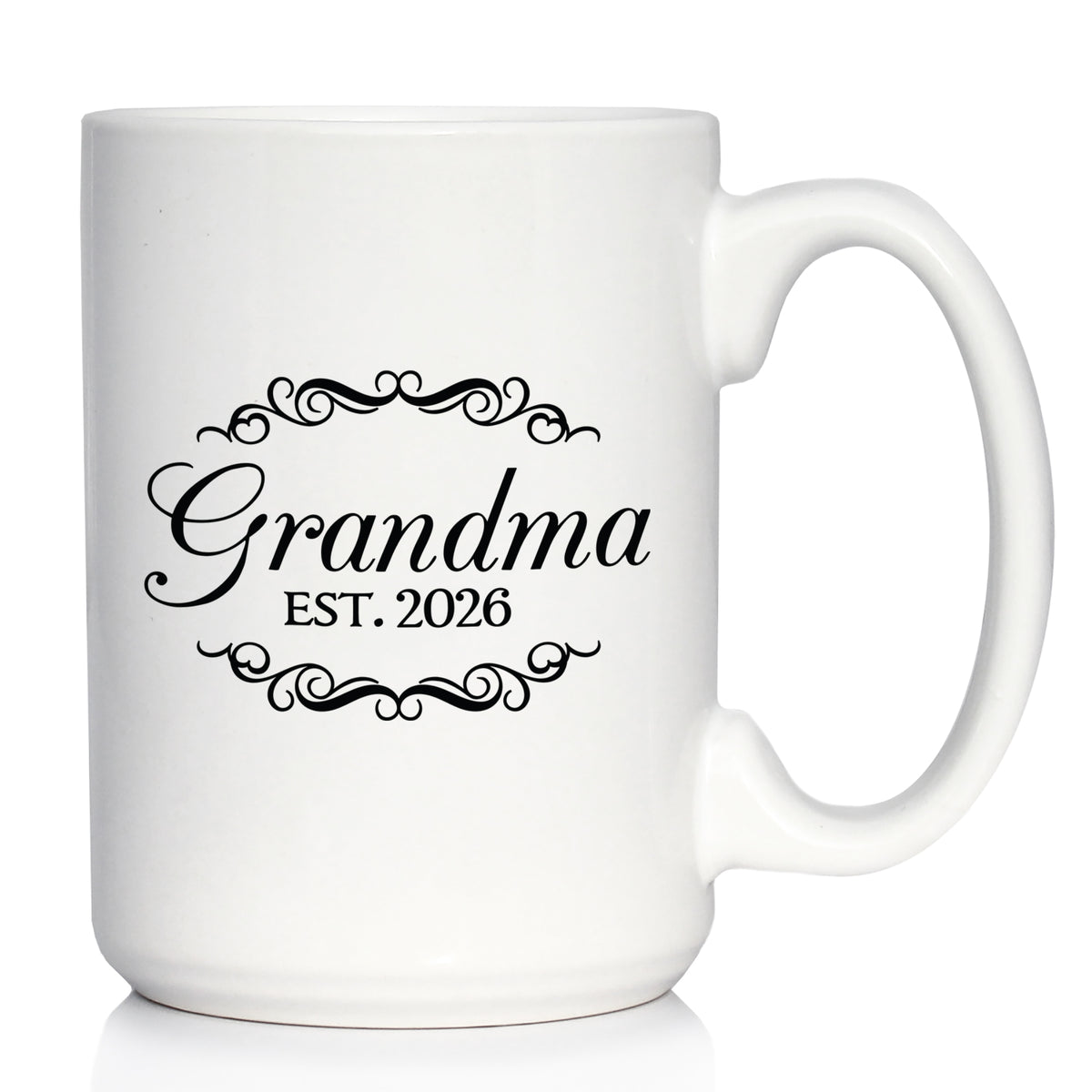 Grandma Est 2026 - Coffee Mug - New Grandmother Gift for First Time Grandparents - Decorative White Ceramic Coffee Cup