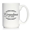 Grandma Est 2026 - Coffee Mug - New Grandmother Gift for First Time Grandparents - Decorative White Ceramic Coffee Cup
