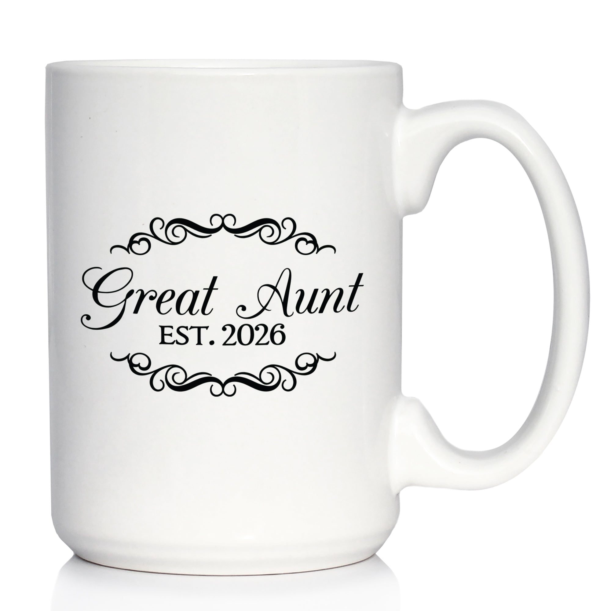Great Aunt Est 2026 - Coffee Mug - New Great Aunt Gift for First Time Great Aunts - Decorative White Ceramic Coffee Cup