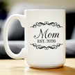 Mom Est 2026 - Coffee Mug - New Mother Gift for First Time Parents - Decorative White Ceramic Coffee Cup