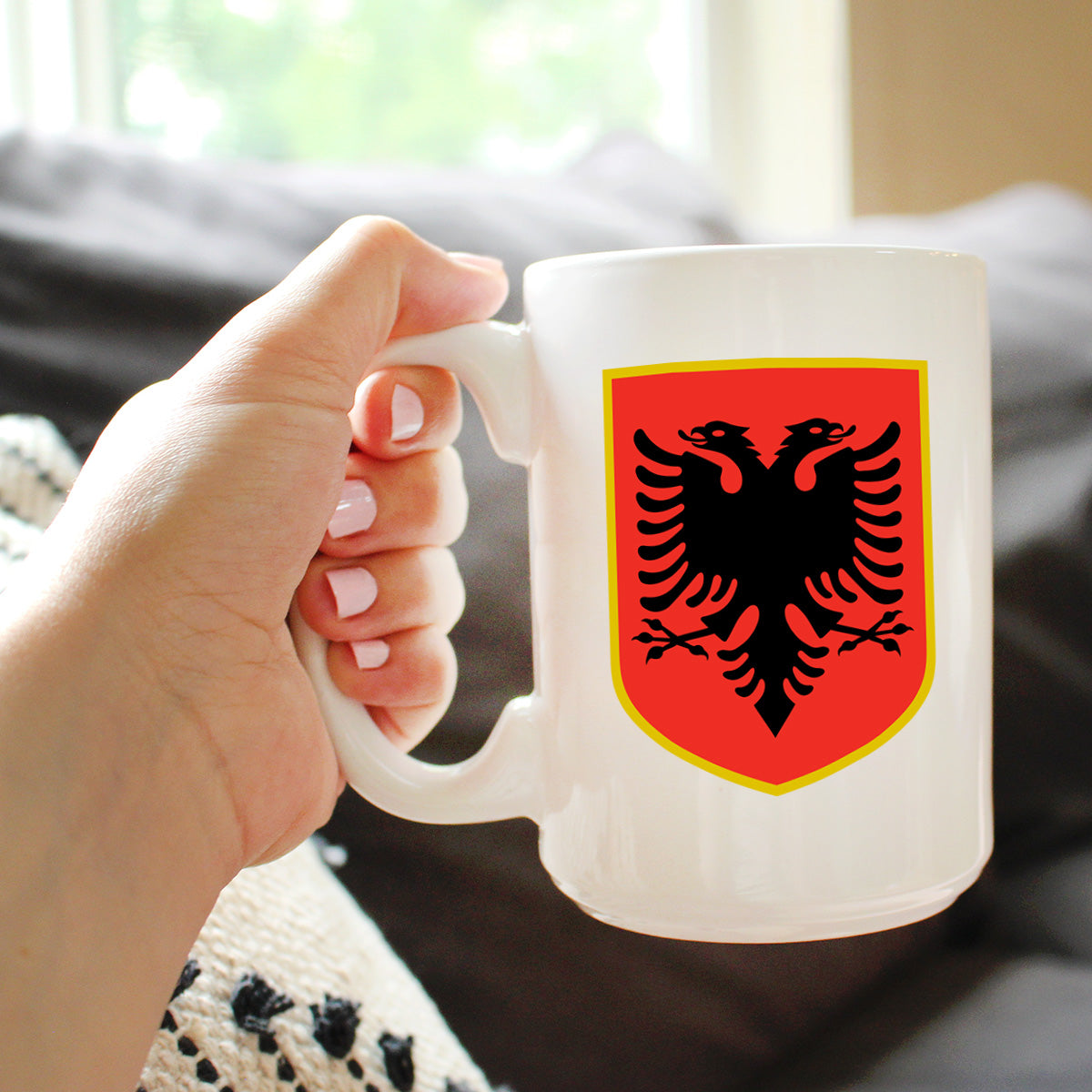 Albania Flag Coffee Mug - Country Pride Themed Drinking Decor and Gifts for Albanians