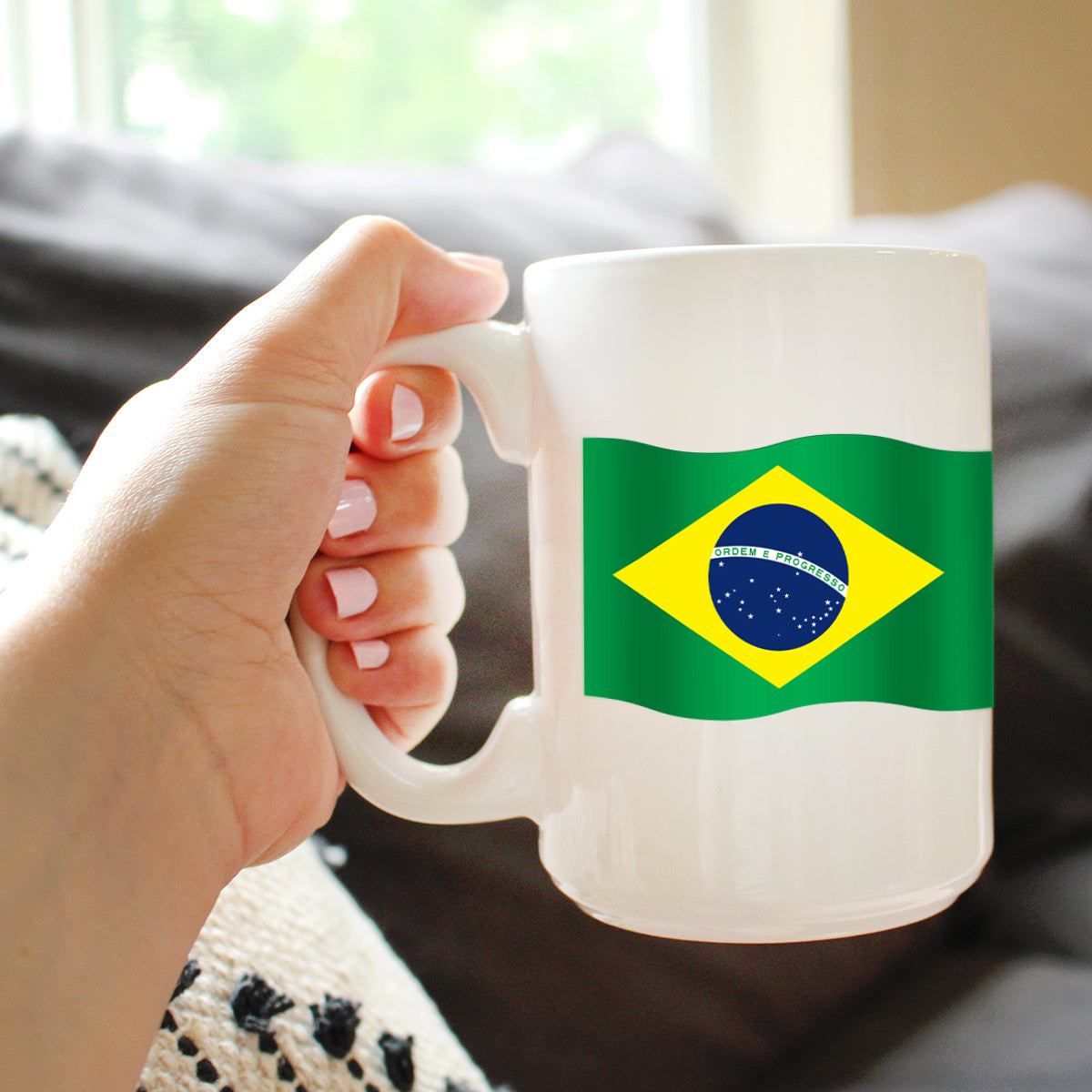 Brazil Flag Coffee Mug - Country Pride Themed Drinking Decor and Gifts for Brazilians