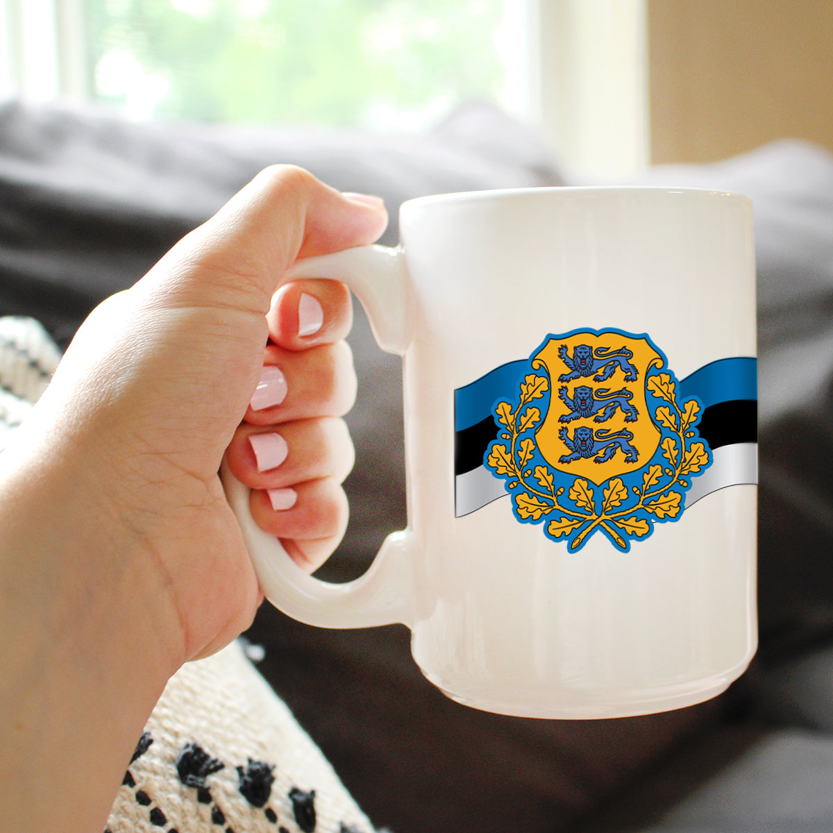 Estonia Flag Coffee Mug - Country Pride Themed Drinking Decor and Gifts for Estonians