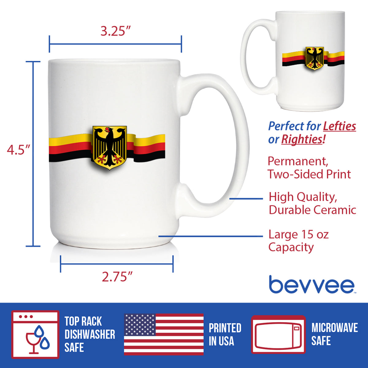 German Flag Coffee Mug - Country Pride Themed Drinking Decor and Gifts for Germans