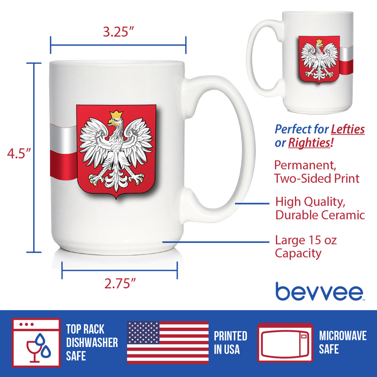 Poland Flag Coffee Mug - Country Pride Themed Drinking Decor and Gifts for Poles