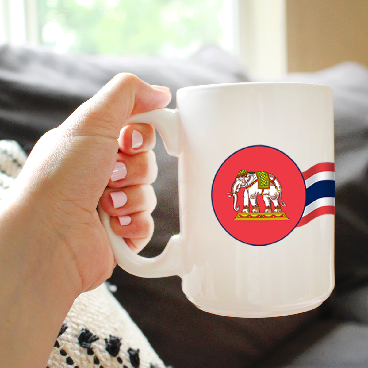 Thailand Flag Coffee Mug Thai Tea Gifts or Coffee Cup Souvenir White Ceramic Coffee Cup