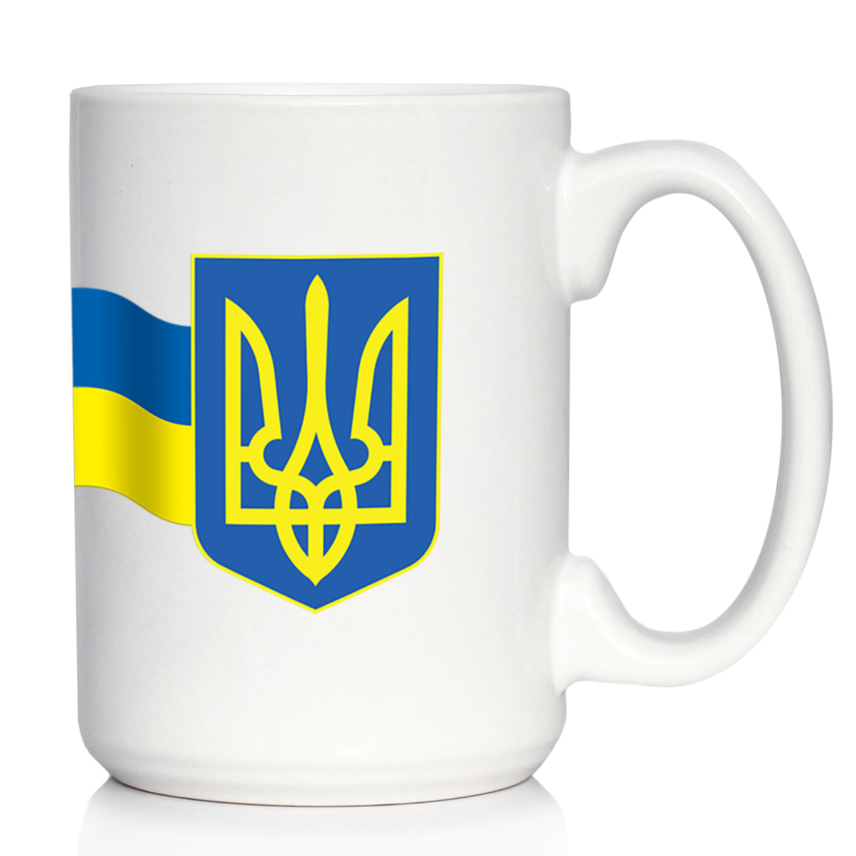 Ukraine Flag Coffee Mug Ukranian Gifts and Souvenirs White Ceramic Coffee Cup