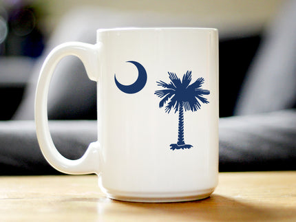 South Carolina Flag Coffee Mug - State Themed Drinking Decor and Gifts for South Carolinians