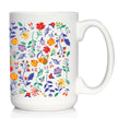 Spring Floral Coffee Mug Flower Gifts for Women White Ceramic Coffee Cup