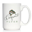 Frequent Flyer Coffee Mug Fly Fishing Accessories and Gifts White Ceramic Coffee Cup