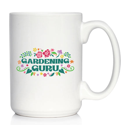 Gardening Guru Coffee Mug Gardening Gifts for Gardeners White Ceramic Coffee Cup