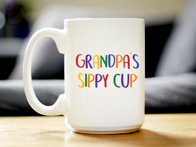 Grandpa's Sippy Cup - Coffee Mug Gift for Grandfathers - Fun Birthday Cups
