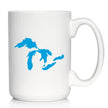 Great Lakes Map Coffee Mug - Unique Art Gifts for Midwestern Women & Men