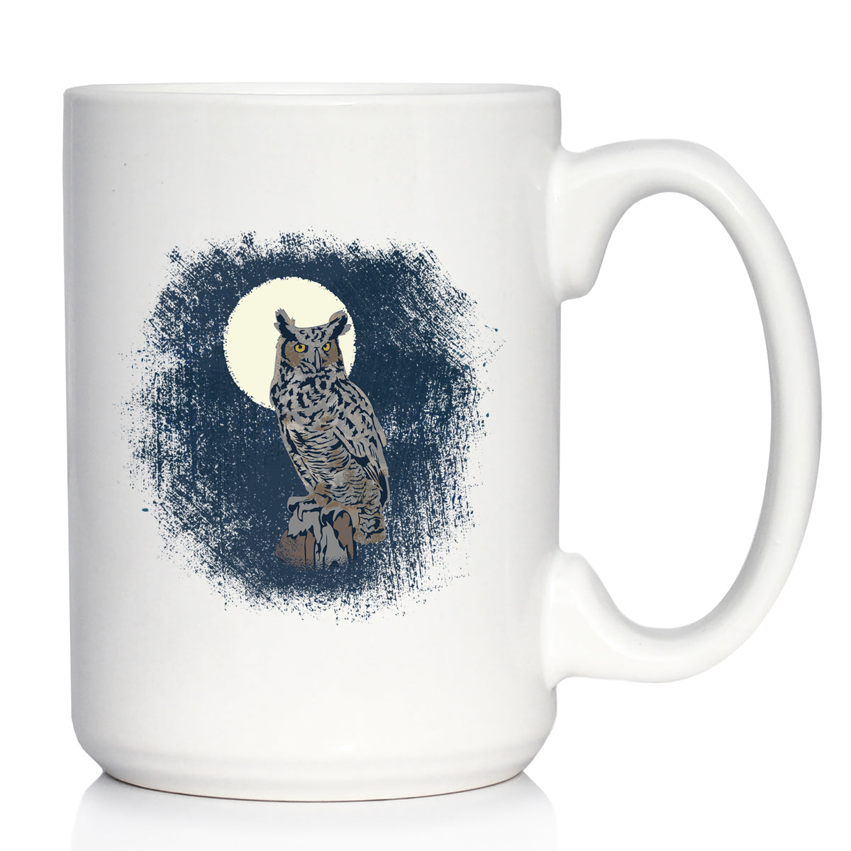 Great Horned Owl Coffee Mug Owl Decor and Bird Lover Gifts White Ceramic Coffee Cup