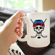 Hockey Skull Coffee Mug Hockey Gifts for Coach or Players White Ceramic Coffee Cup