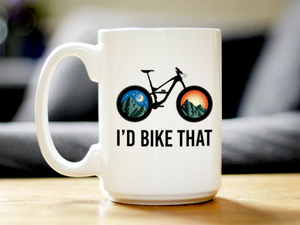 I'd Bike That Coffee Mug - Bicycle Themed Decor and Gifts for Mountain Bikers