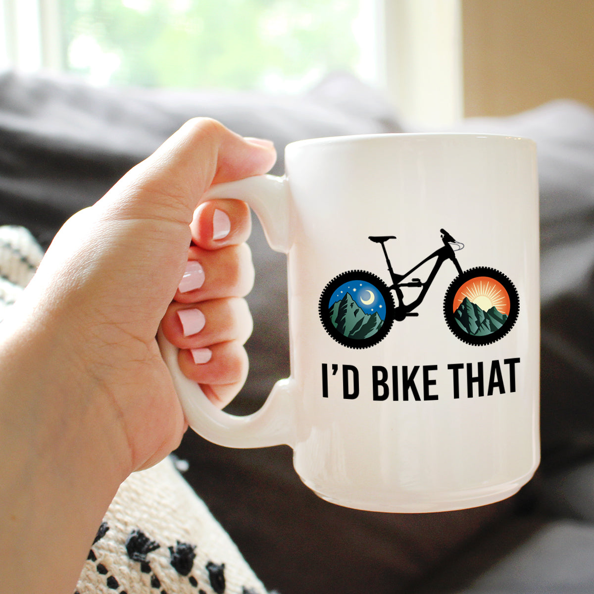 I&#39;d Bike That Coffee Mug - Bicycle Themed Decor and Gifts for Mountain Bikers