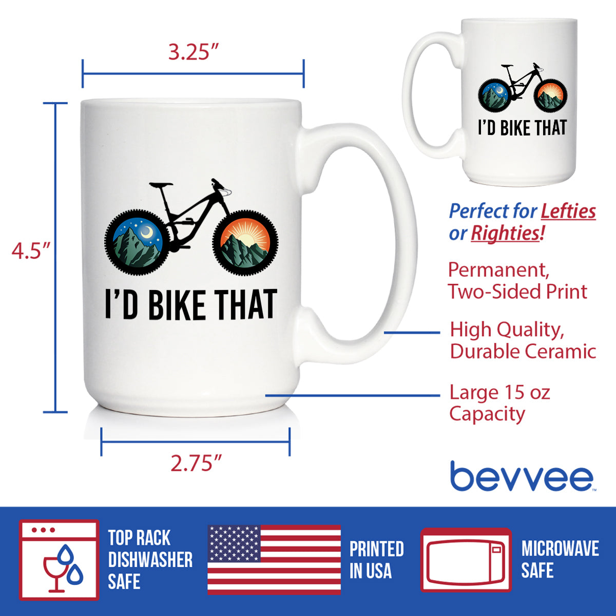 I'd Bike That Coffee Mug - Bicycle Themed Decor and Gifts for Mountain Bikers