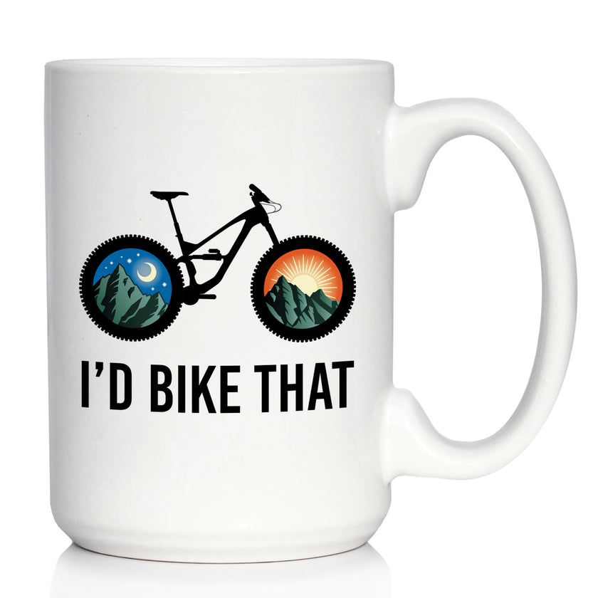 I'd Bike That Coffee Mug - Bicycle Themed Decor and Gifts for Mountain Bikers