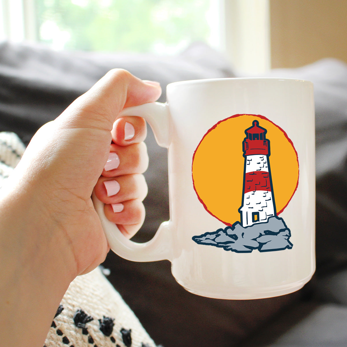 Lighthouse Coffee Mug Gifts for Women and Men - Nautical and Beach Coastal Decor