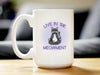 Live In The Meowment Coffee Mug - Funny Cat Gifts and Meditation Themed Decor