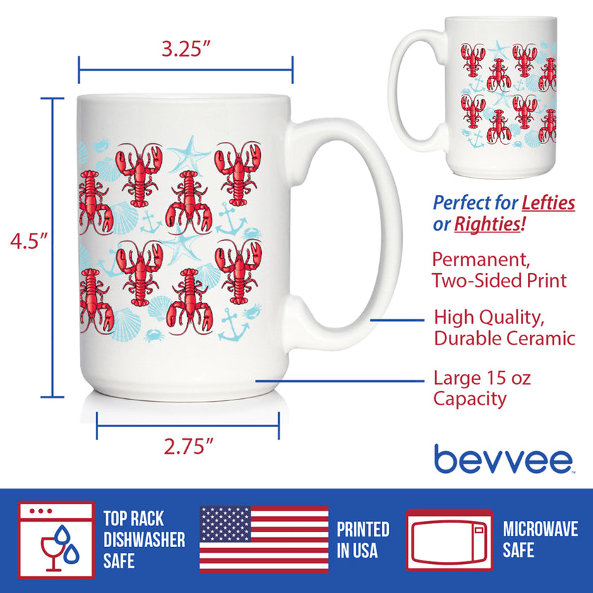 Lobster 2 Coffee Mug Lobster Gifts, Maine Souvenirs and Decor  White Ceramic Coffee Cup