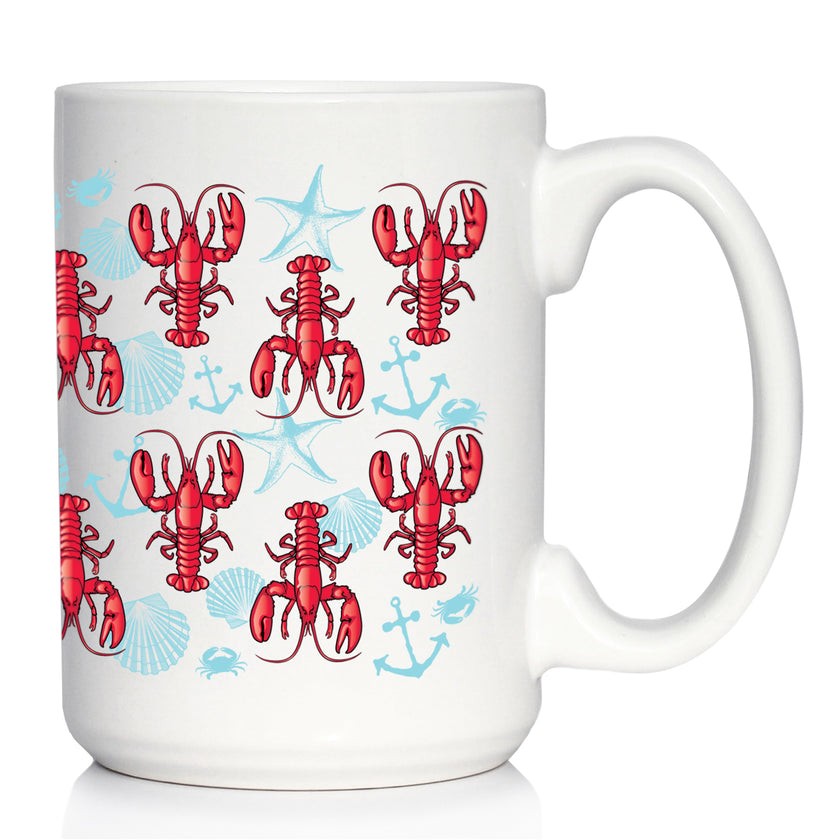 Lobster 2 Coffee Mug Lobster Gifts, Maine Souvenirs and Decor  White Ceramic Coffee Cup