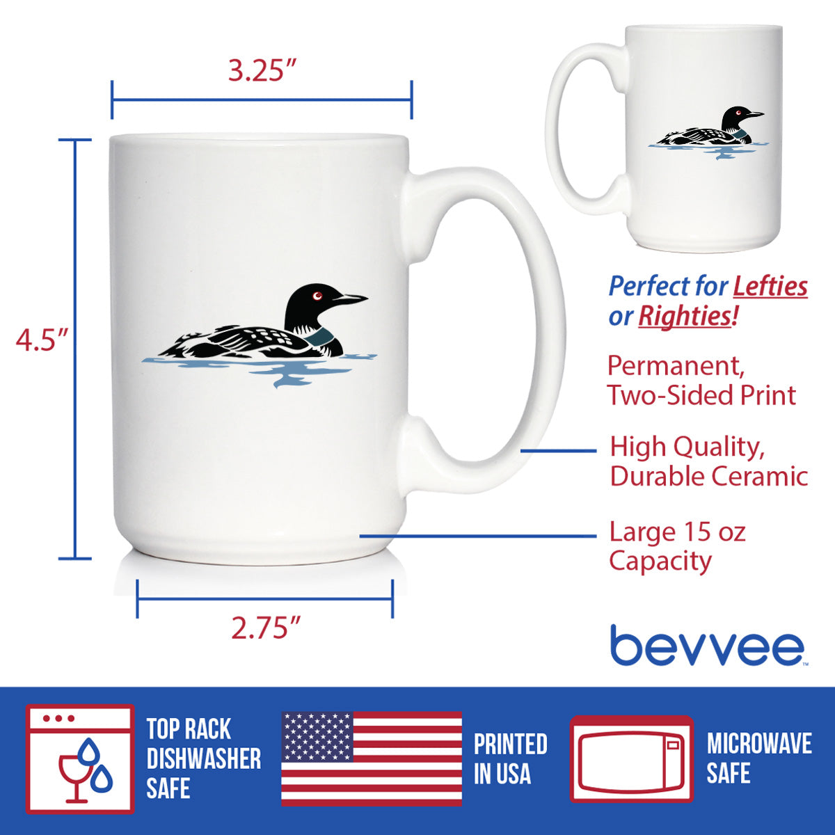 Loon Coffee Mug - Fun Bird Gifts and Lake Decor for Wildlife Lovers