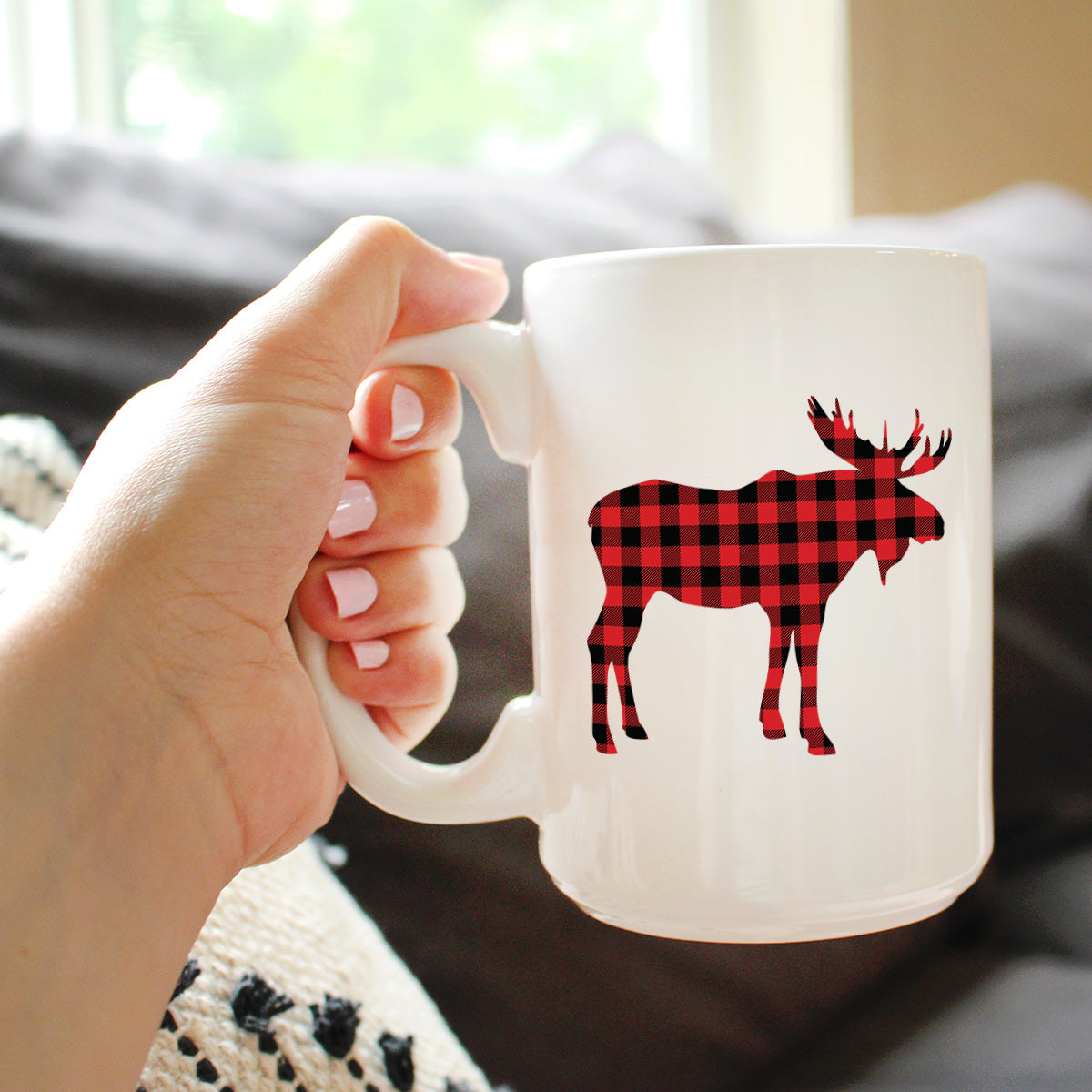 Moose Coffee Mug - Cabin Themed Gifts or Rustic Decor for Women and Men