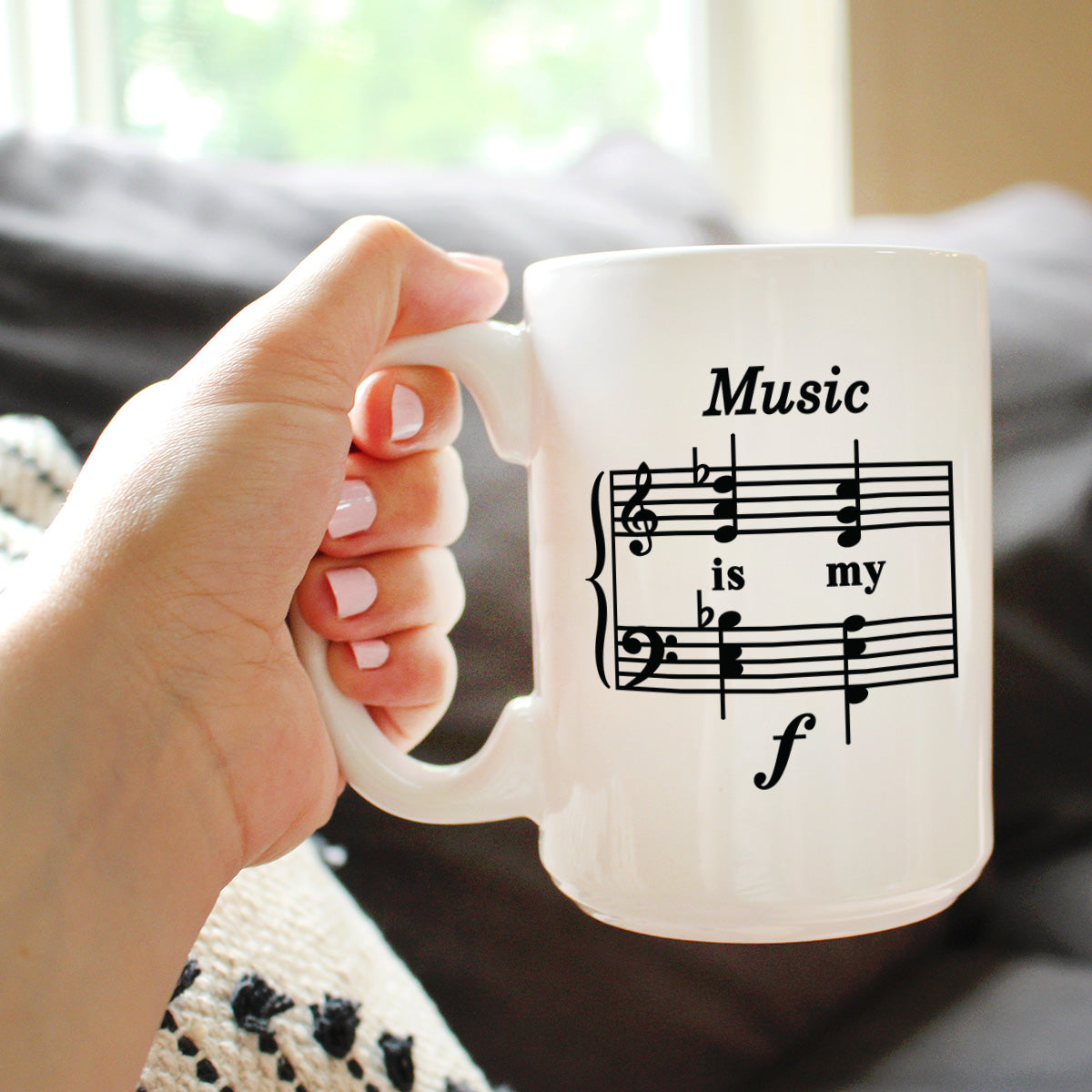 Music Is My Forte Coffee Mug - Funny Musician Gifts and Musical Accessories