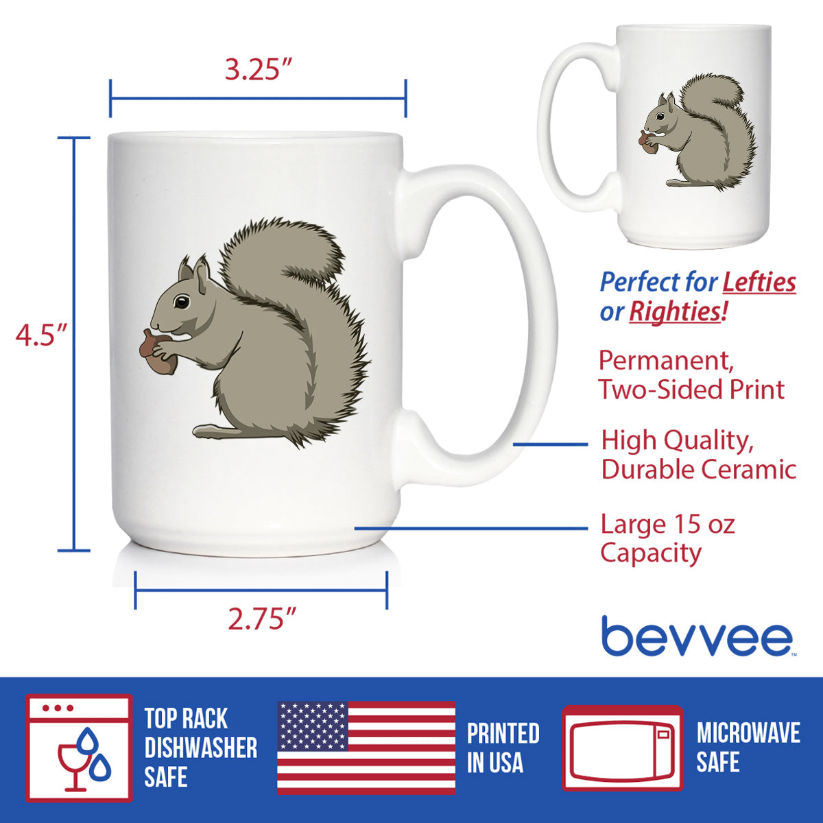 Squirrel Coffee Mug - Squirrel Gifts and Decor for Squirrel Lovers