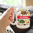California Flag Pattern Coffee Mug California Gifts and Souvenirs White Ceramic Coffee Cup
