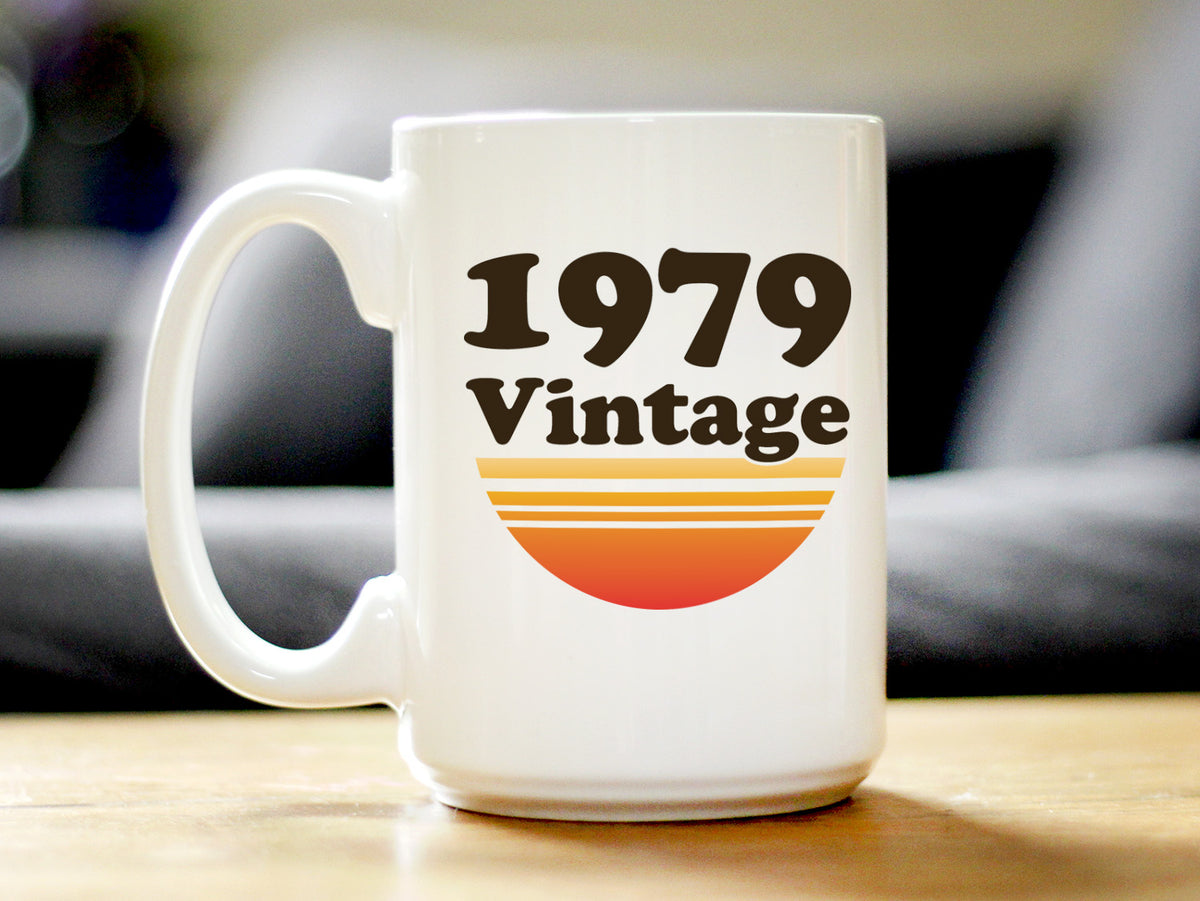 Vintage 1979 - Fun 45th Birthday Coffee Mug Gifts for Men &amp; Women Turning 45 - Retro Coffee Cups
