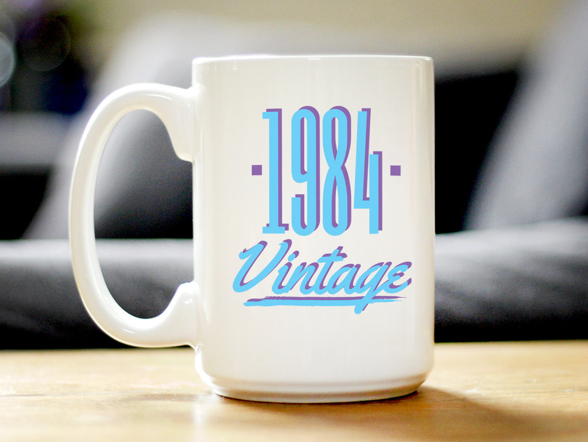 Vintage 1984 - Fun 40th Birthday Coffee Mug Gifts for Men &amp; Women Turning 40 - Retro Coffee Cups