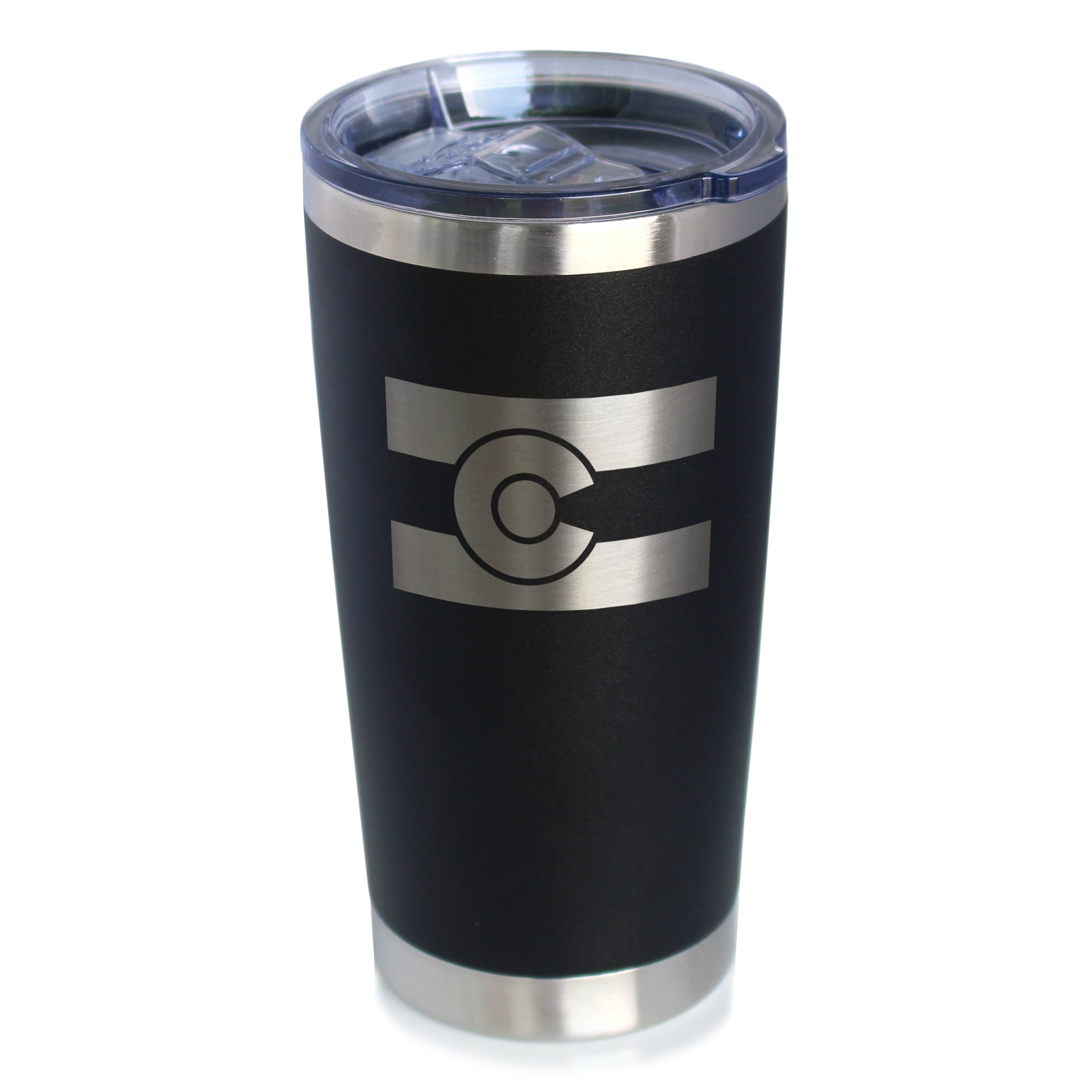 Colorado Flag - Insulated Coffee Tumbler Cup with Sliding Lid - Stainless Steel Insulated Mug - Cute Outdoor Camping Mug